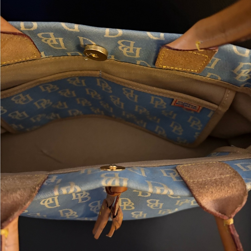 Dooney & Bourke Blue and Brown Tote